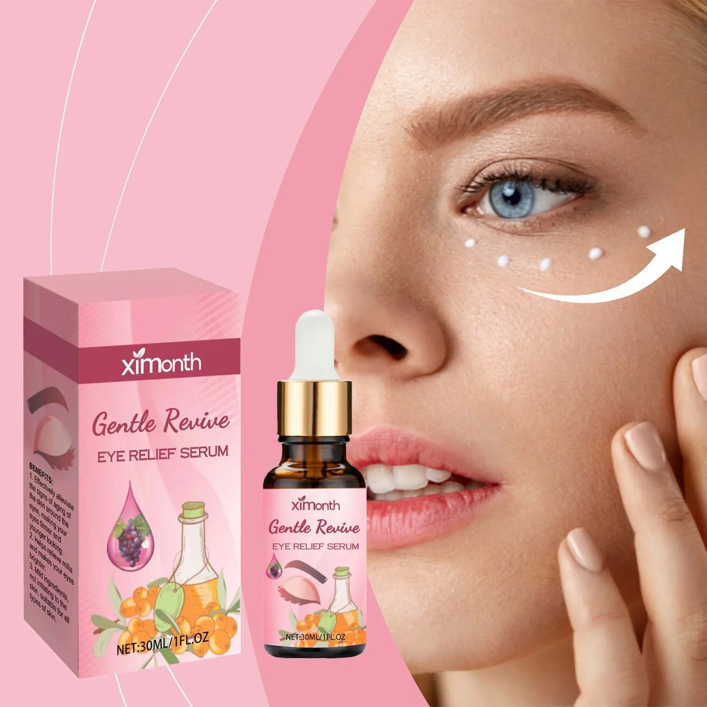 4pcs/set Ximonth Eye Care Essence Moisturizes The Eye Area, Lightens Fine Lines, Moisturizes And Tightens The Skin Eye Care