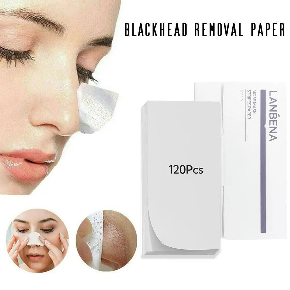 120pcs Nasal Blackhead Papers Facial Pores Strips For Skin Care Removal Accessories For Household Bedroom Travel Nasal Paper