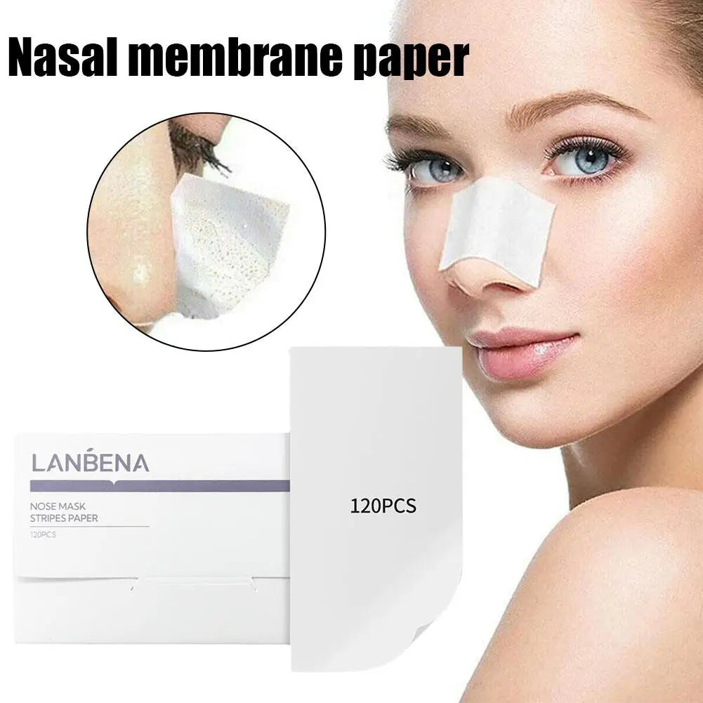 120pcs Nasal Blackhead Papers Facial Pores Strips For Skin Care Removal Accessories For Household Bedroom Travel Nasal Paper