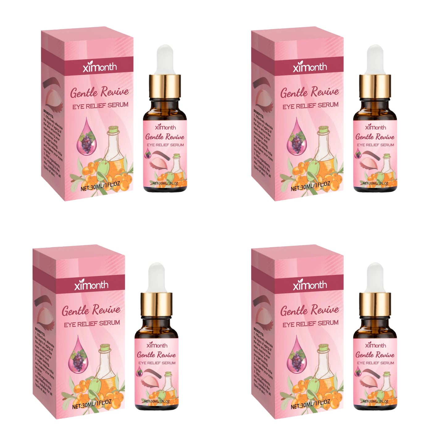 4pcs/set Ximonth Eye Care Essence Moisturizes The Eye Area, Lightens Fine Lines, Moisturizes And Tightens The Skin Eye Care