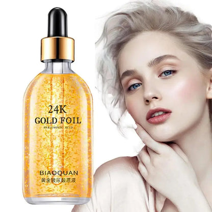 24K Gold Foil Hyaluronic Acid Essence Hyaluronic Acid Acne Serum Anti Wrinkle Moisturizing Brightening Nourishing Face Serum