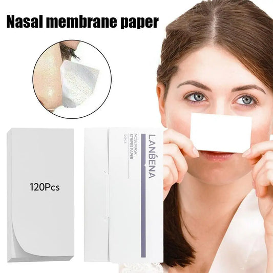 120pcs Nasal Blackhead Papers Facial Pores Strips For Skin Care Removal Accessories For Household Bedroom Travel Nasal Paper