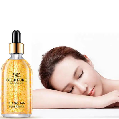 24K Gold Foil Hyaluronic Acid Essence Hyaluronic Acid Acne Serum Anti Wrinkle Moisturizing Brightening Nourishing Face Serum