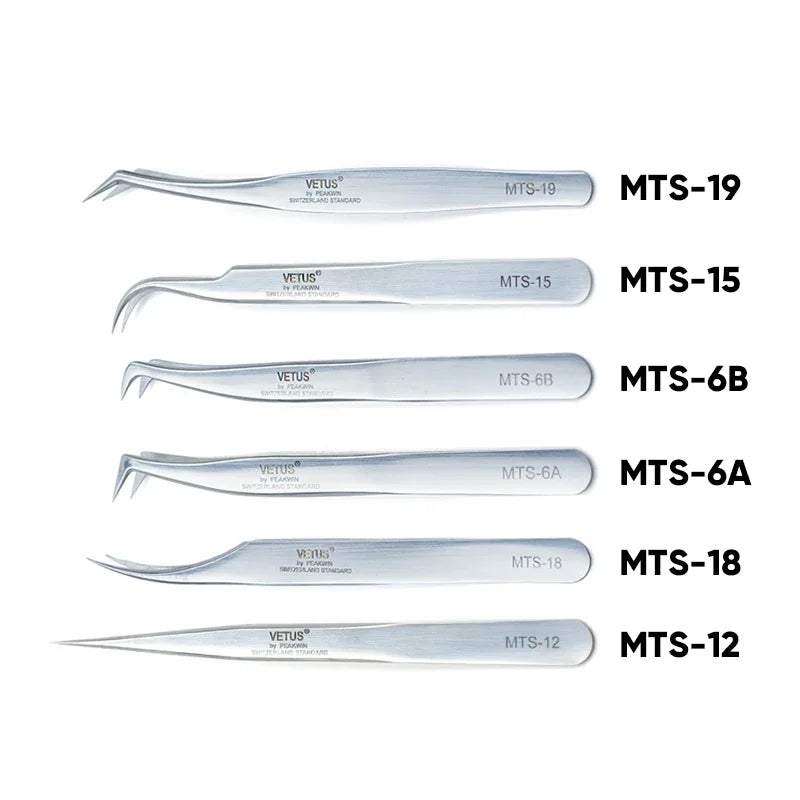 1pcs New VETUS Eyelash Extension Tweezers Stainless Steel Lashes Tweezers High Precision Anti-Static Tweezers Makeup Tools