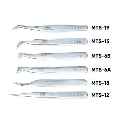 1pcs New VETUS Eyelash Extension Tweezers Stainless Steel Lashes Tweezers High Precision Anti-Static Tweezers Makeup Tools