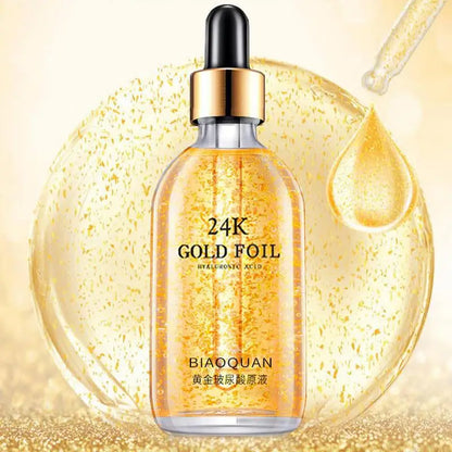 24K Gold Foil Hyaluronic Acid Essence Hyaluronic Acid Acne Serum Anti Wrinkle Moisturizing Brightening Nourishing Face Serum
